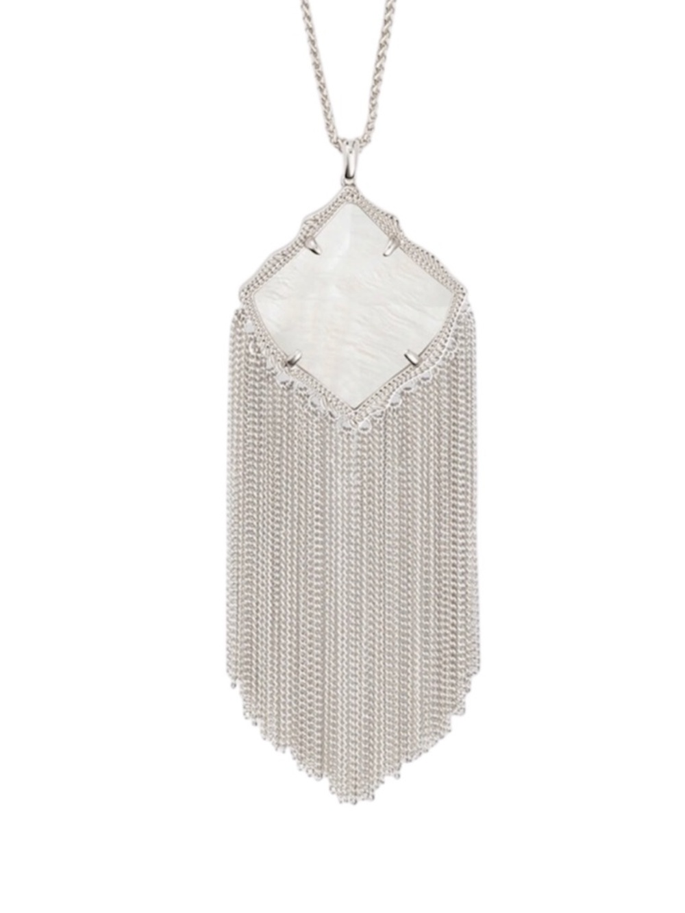 Kendra Scott Kingston Silver Necklace in White Mother of Pearl - Picture 9 of 9
